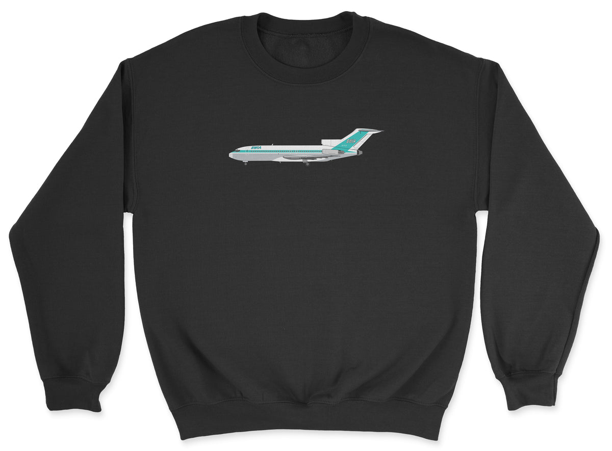 BWIA West Indies Airways Boeing 727 Unisex Sweatshirt - Black
