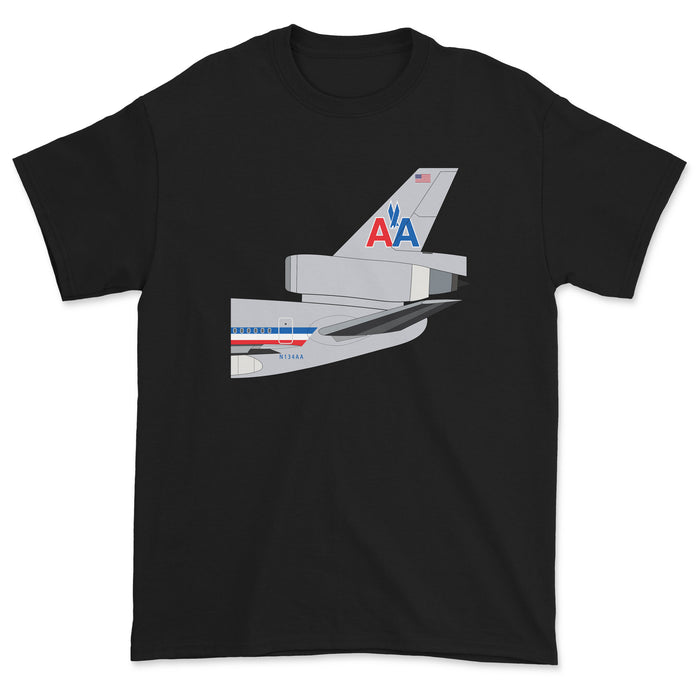 American Airlines McDonnell Douglas DC-10 Tail Section Unisex T-Shirt - Black