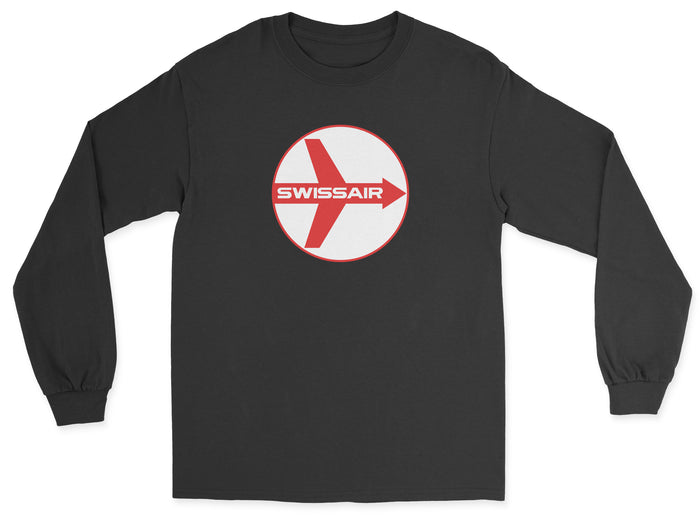 Swissair Unisex Long Sleeve T-Shirt - Black