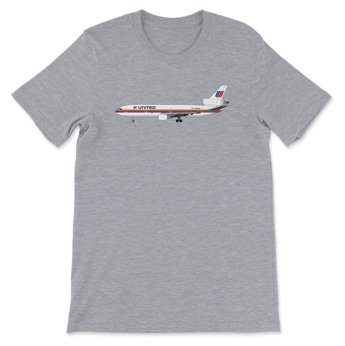 United Airlines Mcdonnell Douglas DC-10 Unisex T-Shirt - Athletic Heather