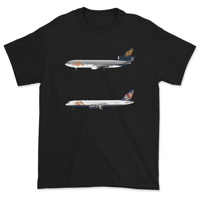 ATA Airlines DC-10, B757 Unisex T-Shirt - Black