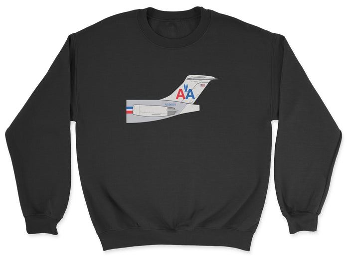 American Airlines Mcdonnell Douglas MD-80 Tail Section Unisex Sweatshirt - Black