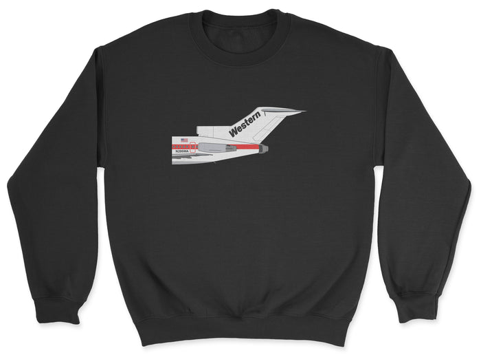 Western Airlines Boeing 727 Tail Section Unisex Sweatshirt - Black