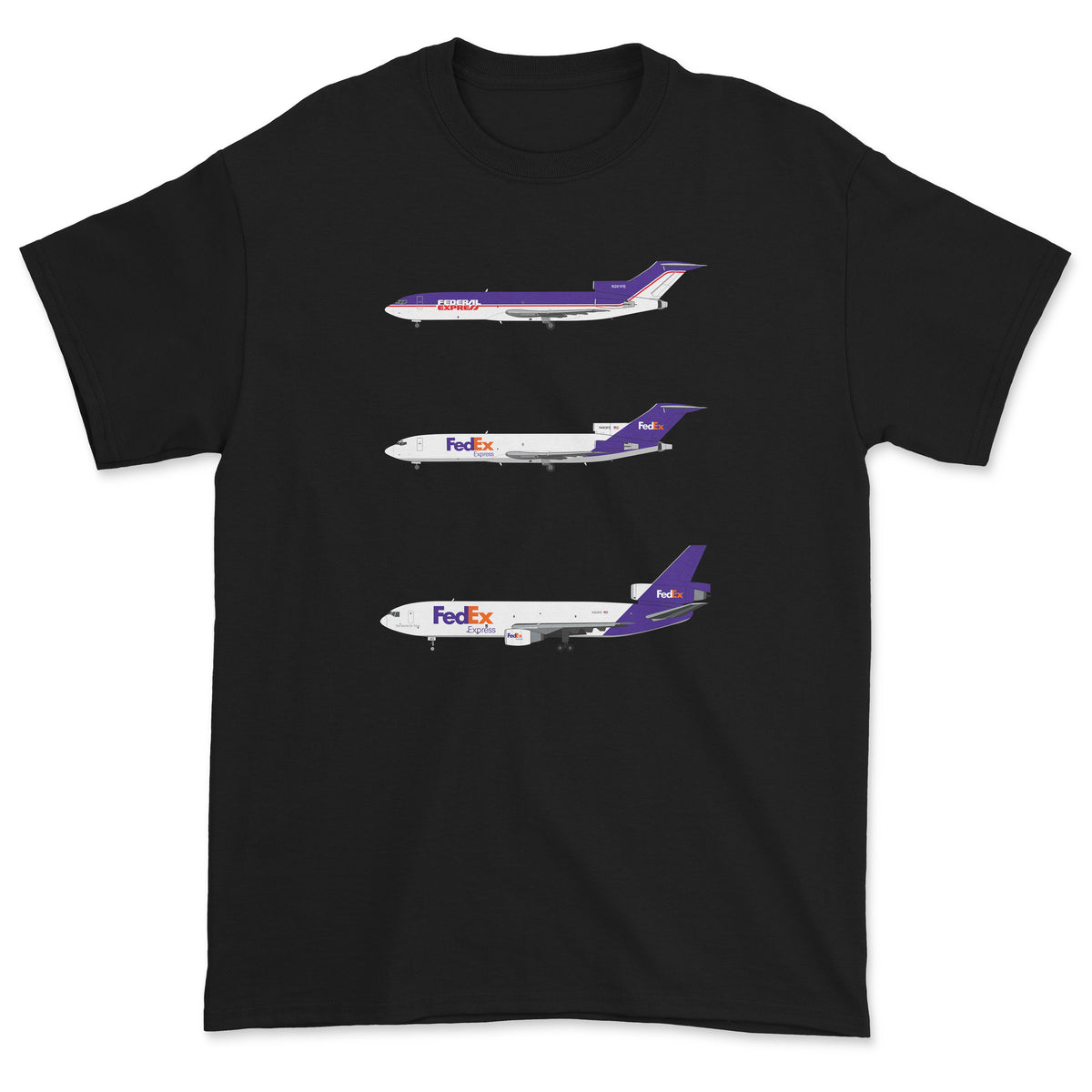 FedEx B727, DC-10 Unisex T-Shirt - Black