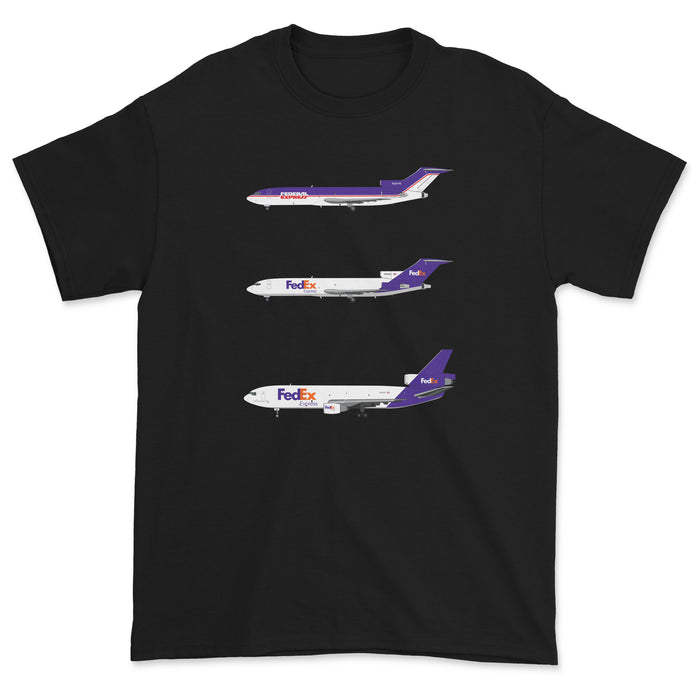 FedEx B727, DC-10 Unisex T-Shirt - Black