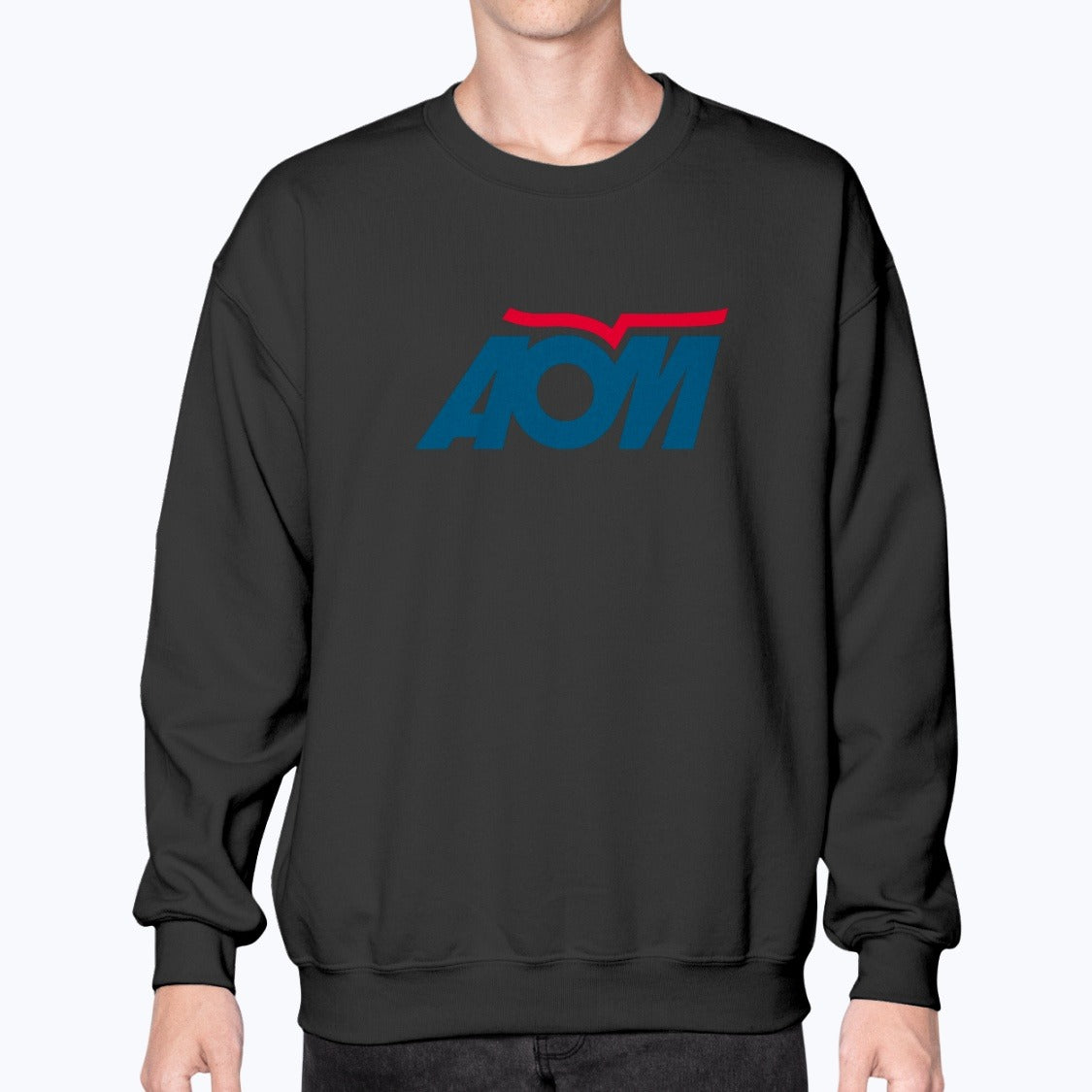AOM French Airlines Unisex Sweatshirt - Black - Model