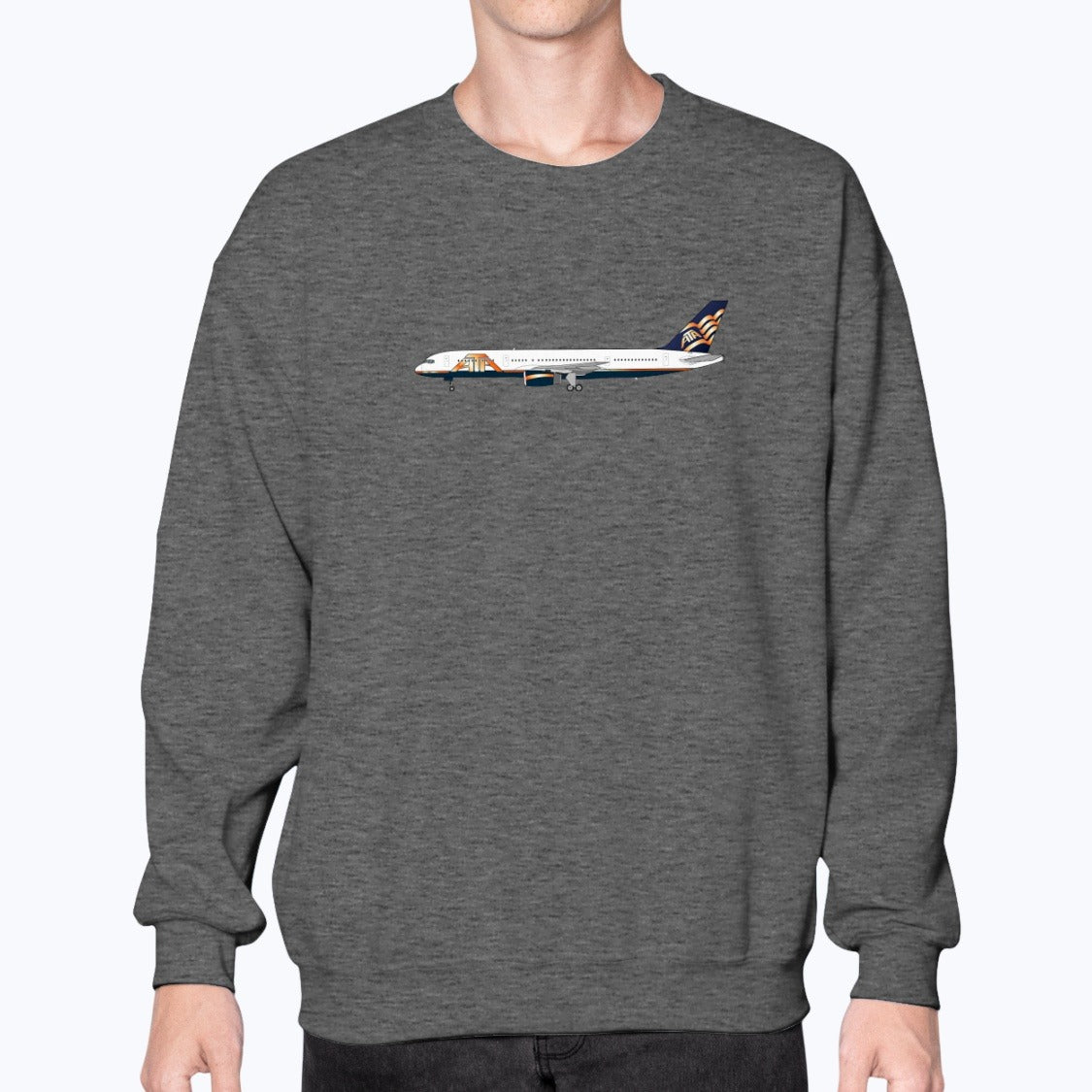 ATA Airlines B757-200 Unisex Sweatshirt - Dark Heather - Model