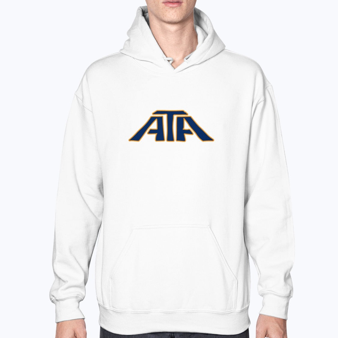ATA Airlines Unisex Hoodie - White - Model
