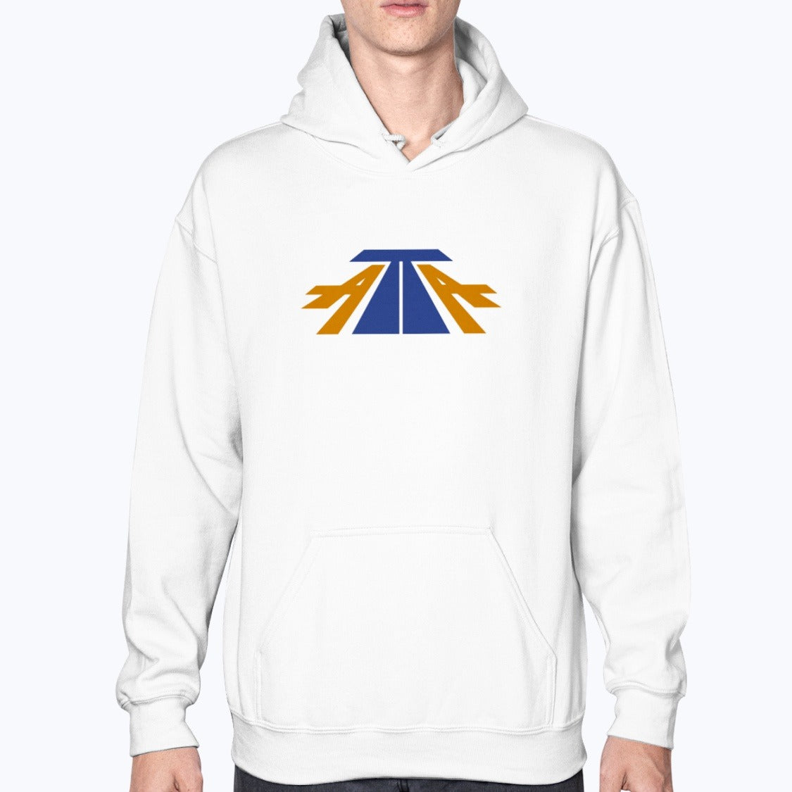 ATA Airlines Unisex Hoodie - White - Model