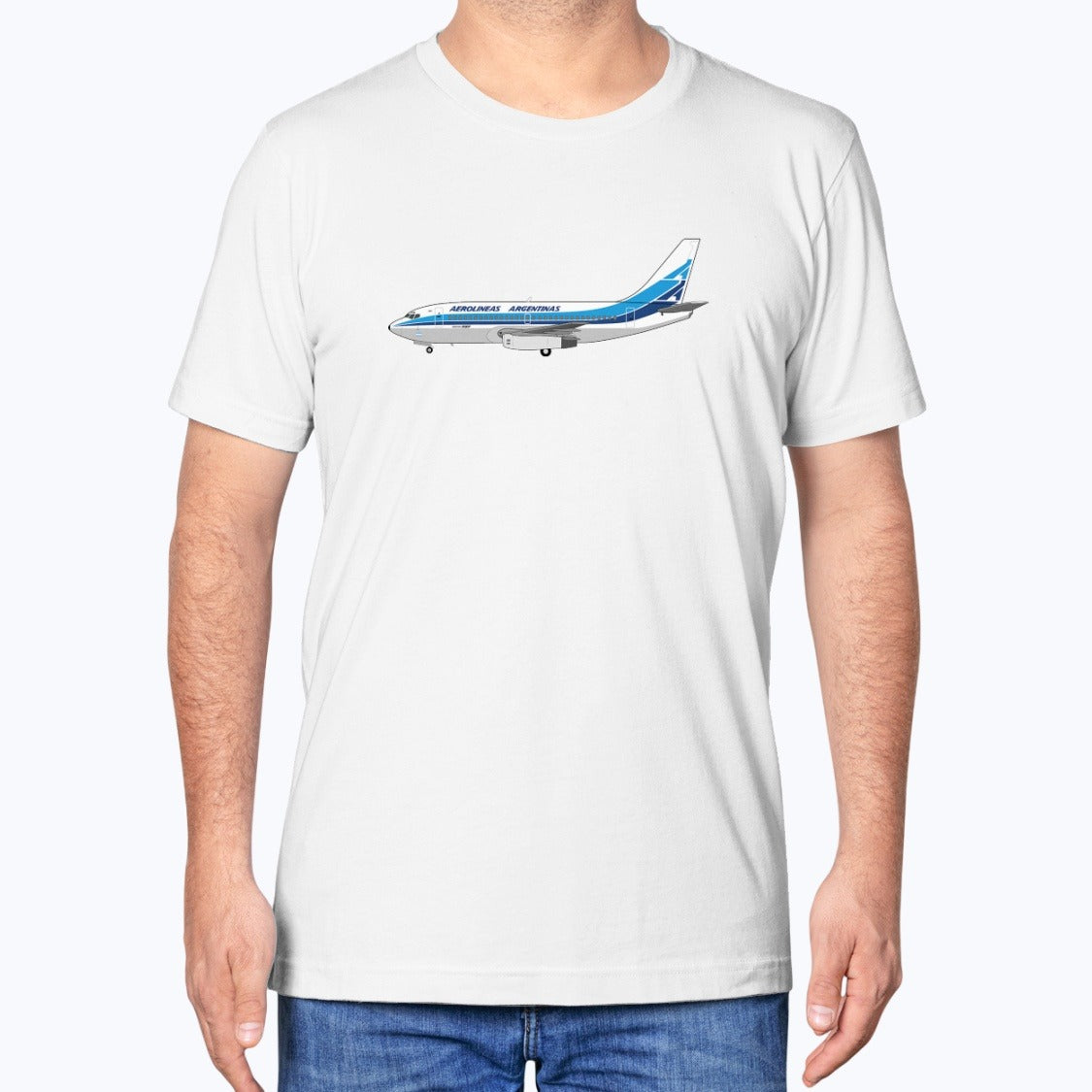 Aerolíneas Argentinas Boeing B737-200 Unisex T-Shirt - White - Model