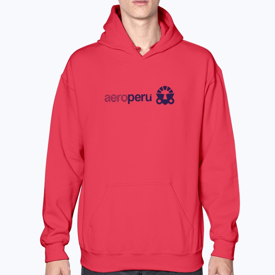 Aeroperu Unisex Hoodie - Red - Model