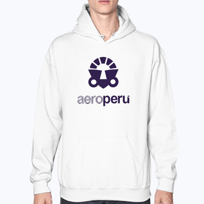 Aeroperu Unisex Hoodie - White - Model