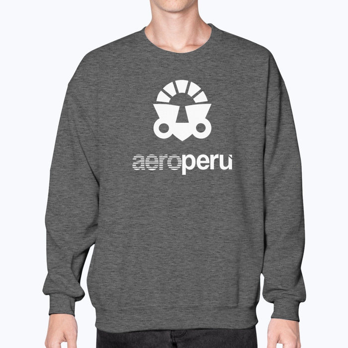Aeroperu Unisex Sweatshirt - Dark Heather - Model