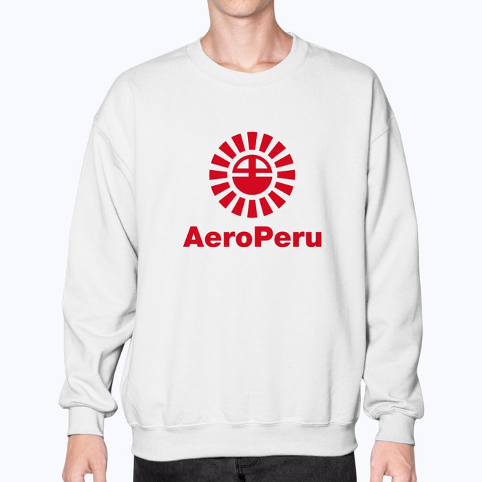Aeroperu Unisex Sweatshirt - White - Model