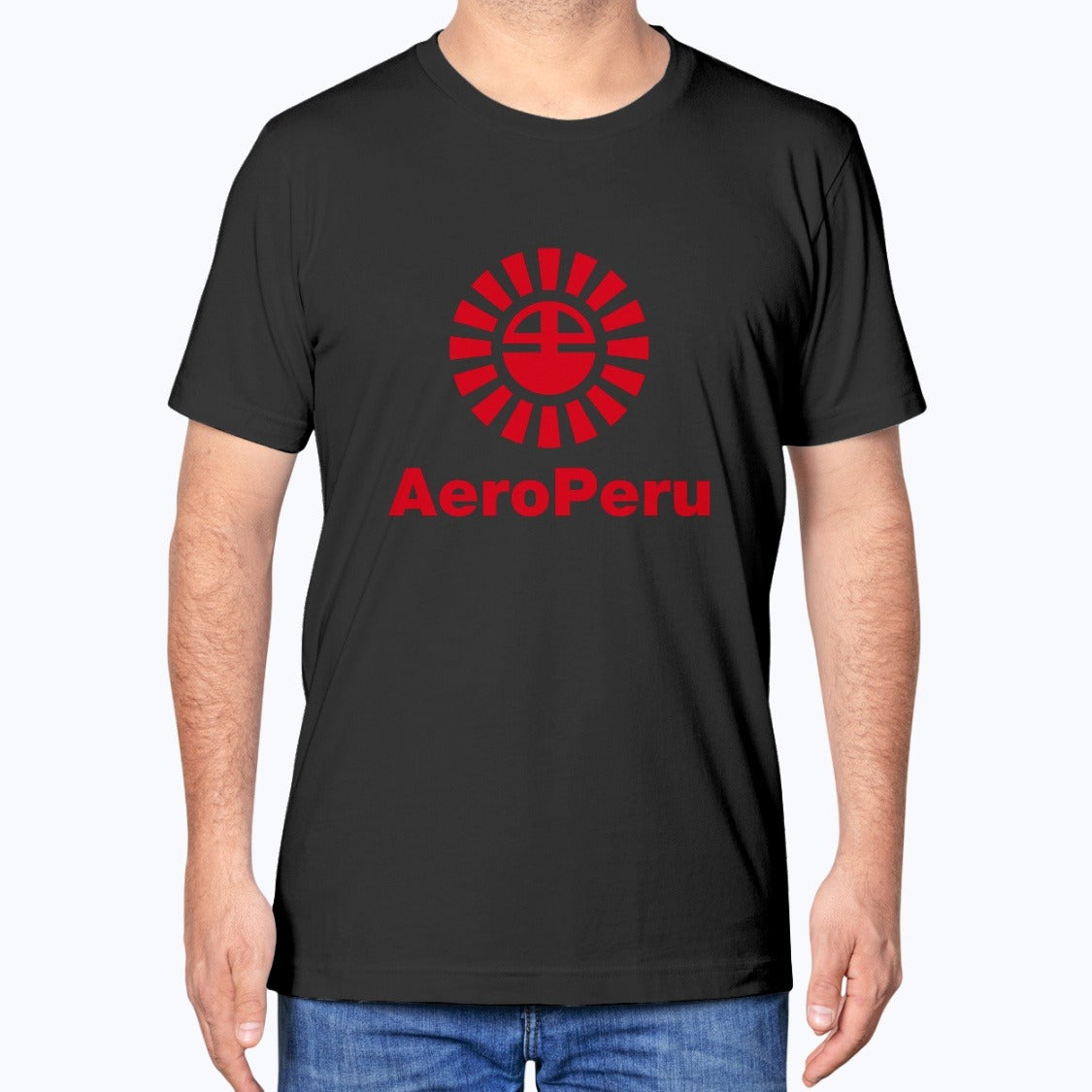 Aeroperu Unisex T-Shirt - Black - Model