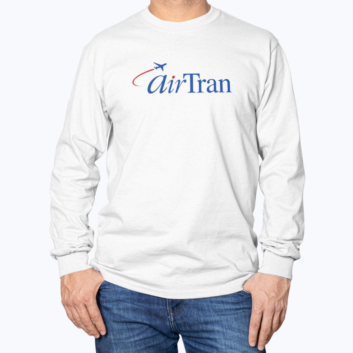 AirTran Airways Unisex Long Sleeve T-Shirt - White - Model