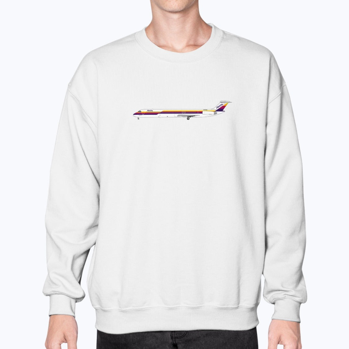 Air California MD-82 Unisex Sweatshirt - White - Model
