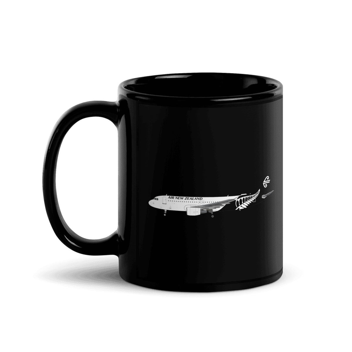 Air New Zealand A320 Coffee Mug - Black - 11 oz - Right