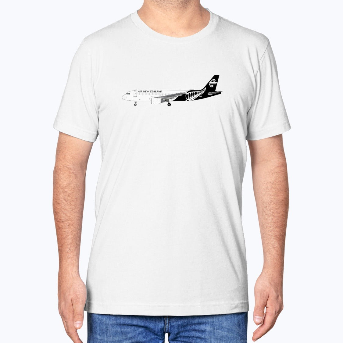 Air New Zealand A320 Unisex T-Shirt - White - Model