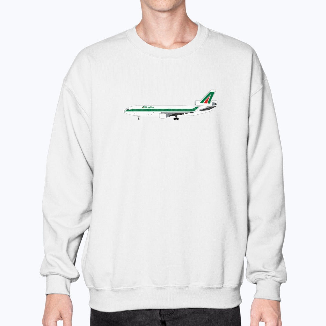 Alitalia DC-10 Unisex Sweatshirt - White - Model