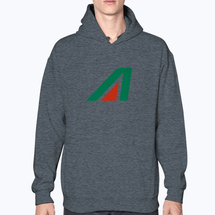 Alitalia Unisex Hoodie - Dark Heather - Model