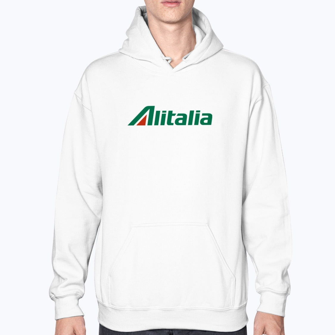 Alitalia Unisex Hoodie - White - Model