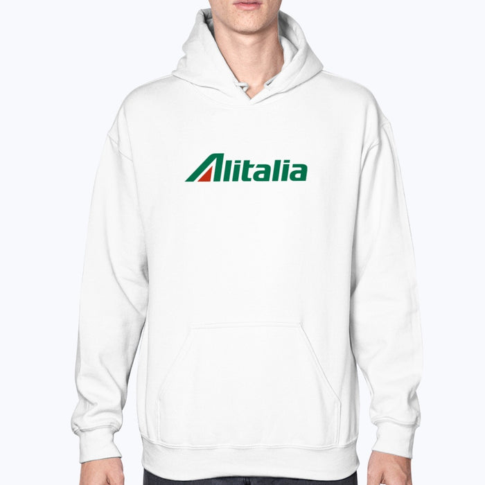 Alitalia Unisex Hoodie - White - Model
