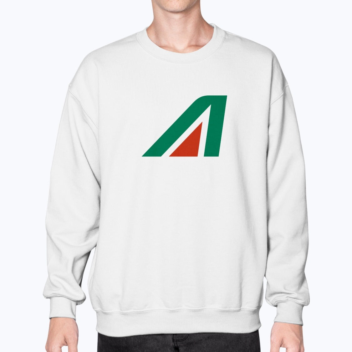Alitalia Unisex Sweatshirt - White - Model