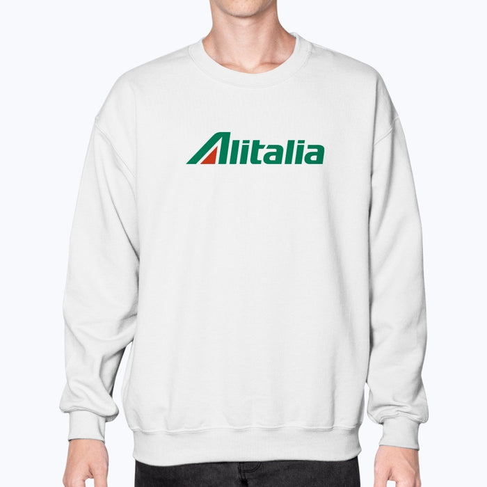 Alitalia Unisex Sweatshirt - White - Model