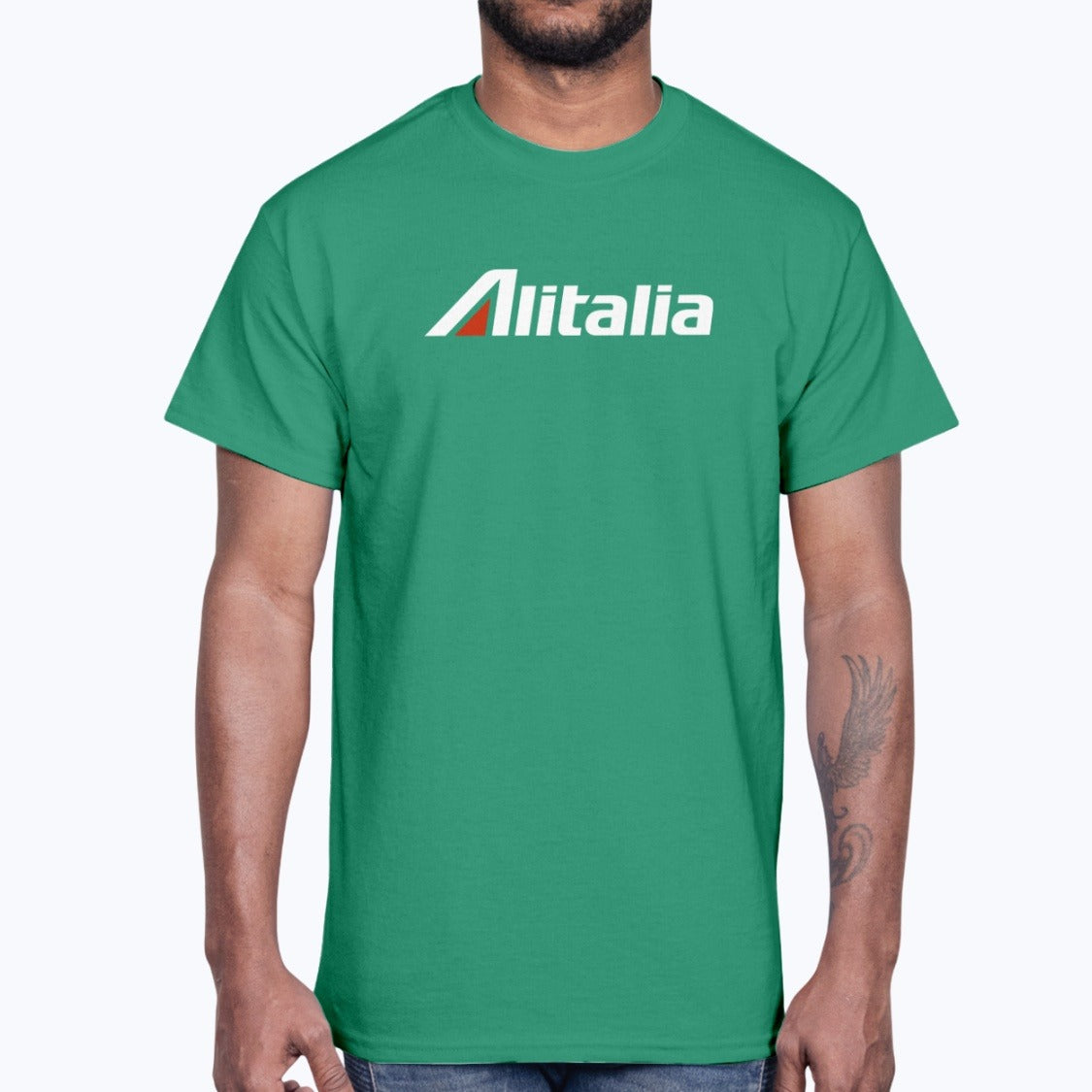 Alitalia Unisex T-Shirt - Kelly Green - Model