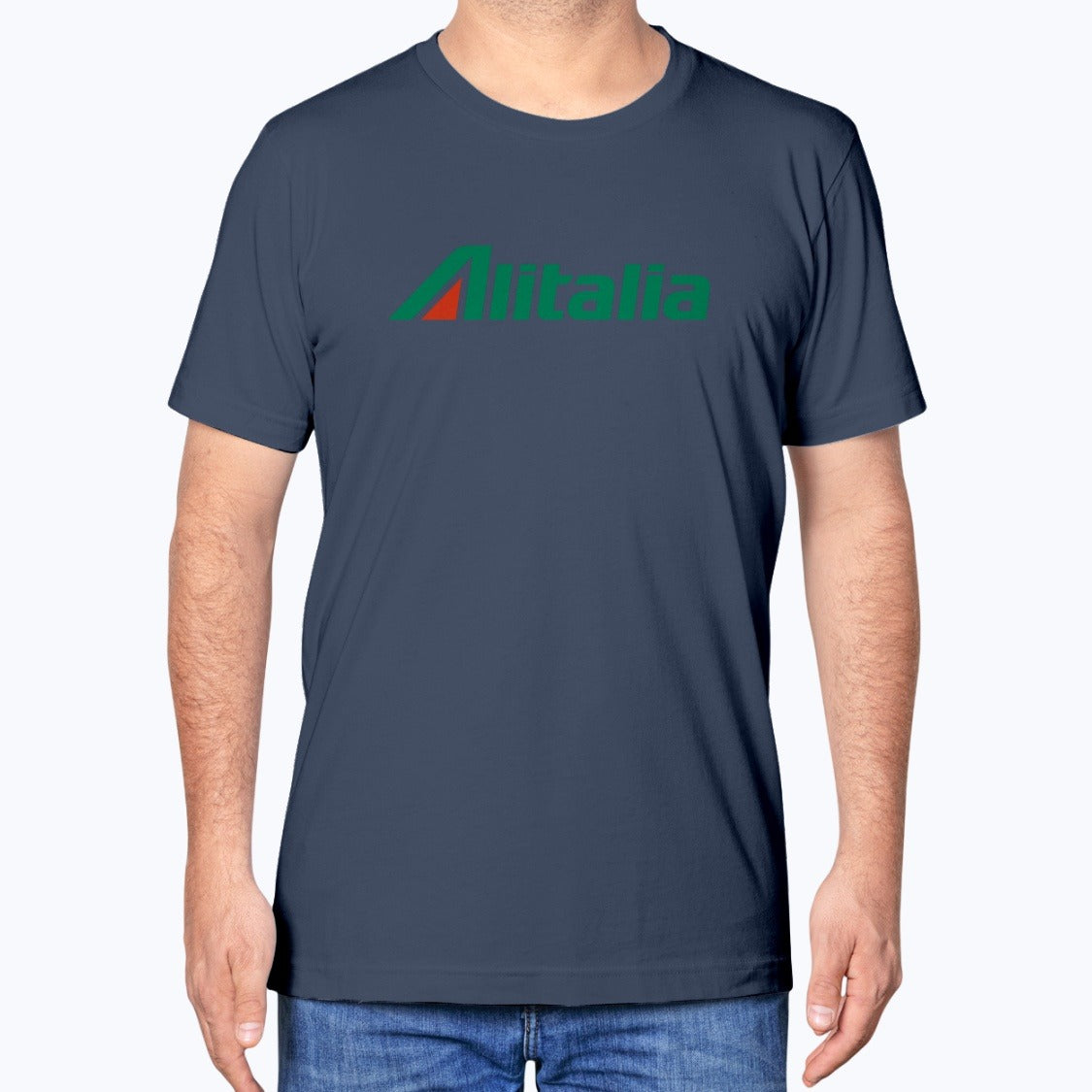 Alitalia Unisex T-Shirt - Navy - Model