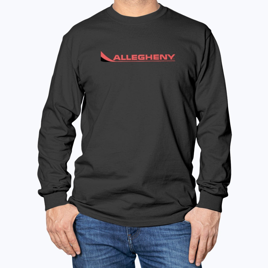 Allegheny Airlines Unisex Long Sleeve T-Shirt - Black - Model