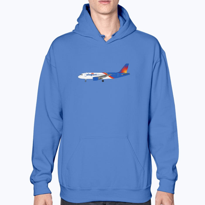 Allegiant A319 Unisex Hoodie - Royal Blue - Model