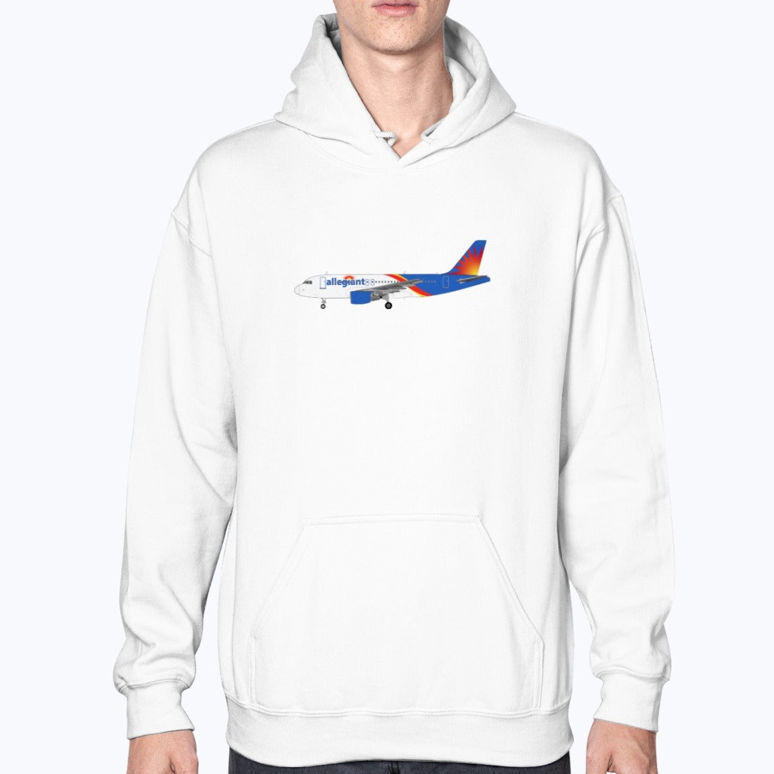 Allegiant A319 Unisex Hoodie - White - Model