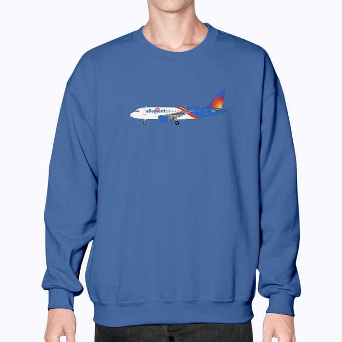 Allegiant A319 Unisex Sweatshirt - Royal Blue - Model