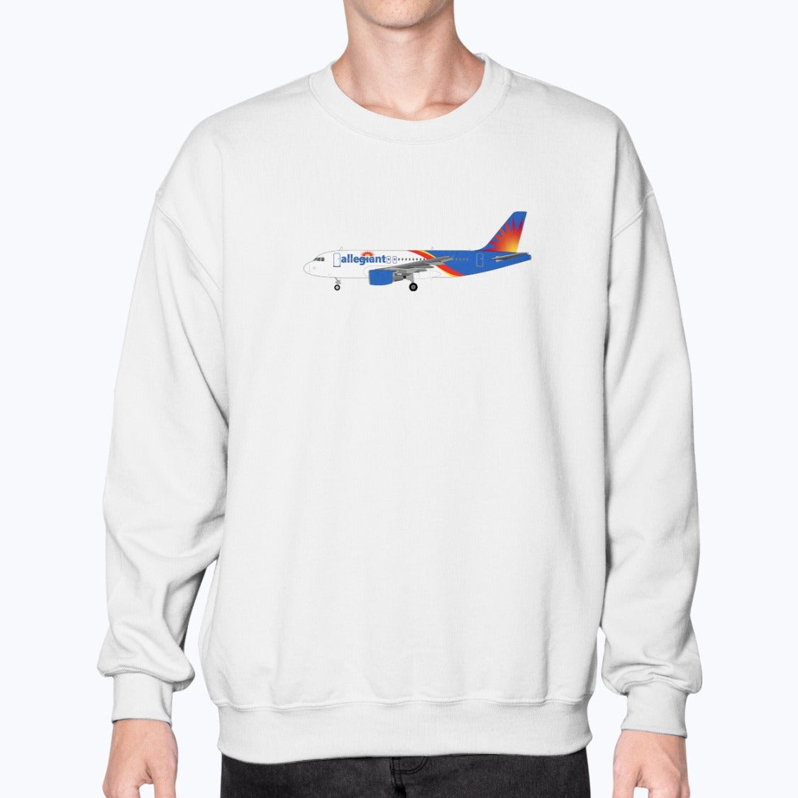 Allegiant A319 Unisex Sweatshirt - White - Model