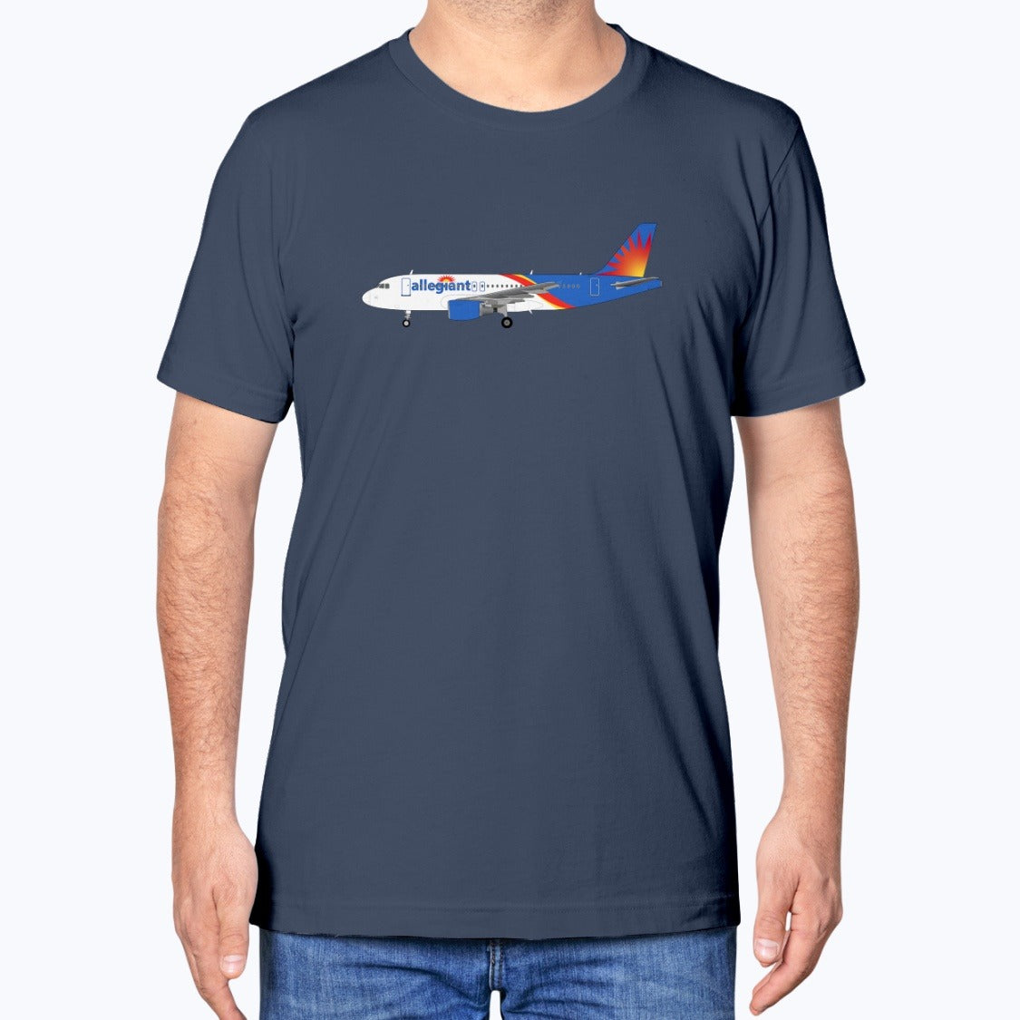 Allegiant A319 Unisex T-Shirt - Navy - Model