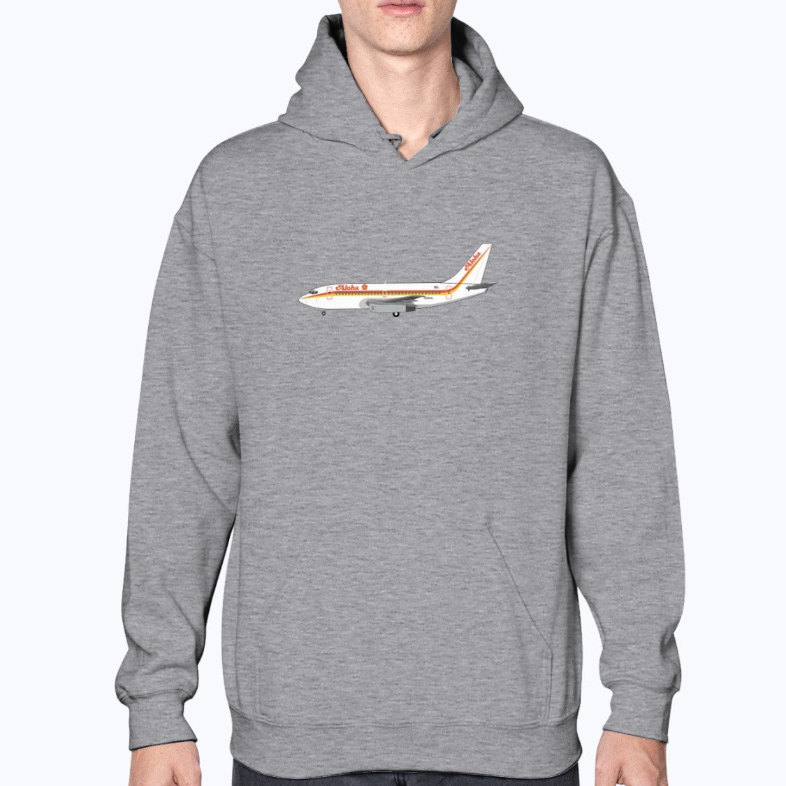 Aloha Airlines B737 Unisex Hoodie - Sport Grey - Model