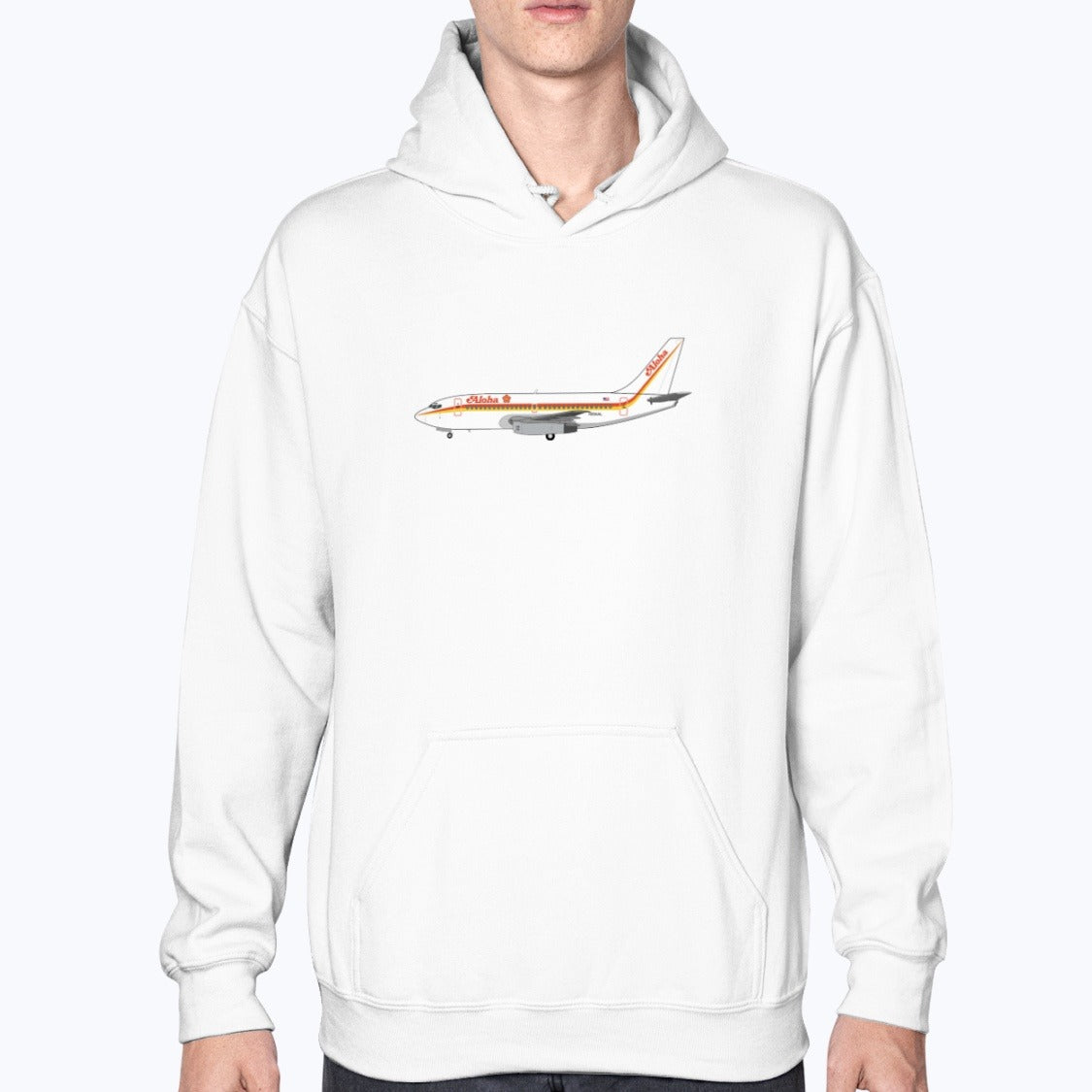 Aloha Airlines B737 Unisex Hoodie - White - Model