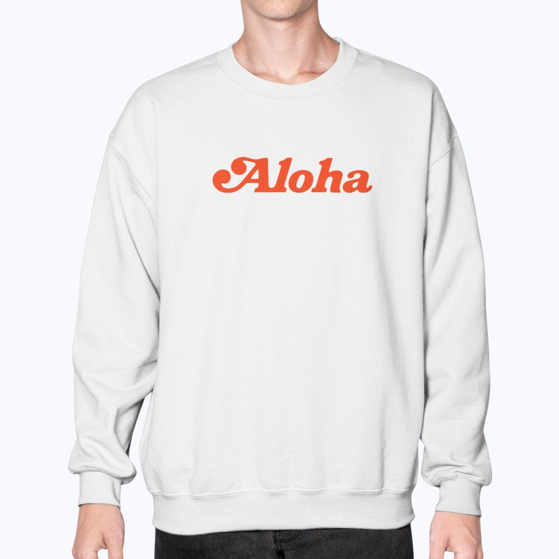 Aloha Airlines Unisex Sweatshirt - White - Model