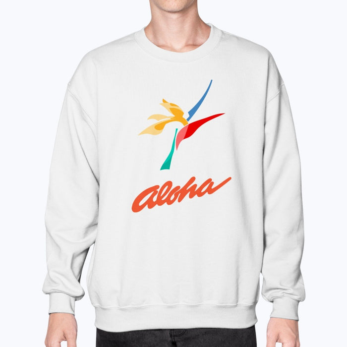 Aloha Airlines Unisex Sweatshirt - White - Model