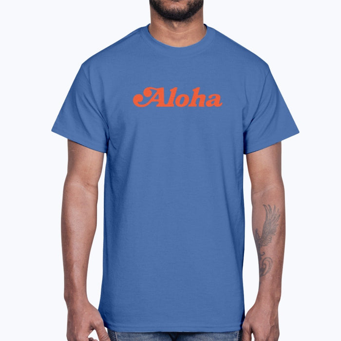 Aloha Airlines Unisex T-Shirt - Royal Blue - Model