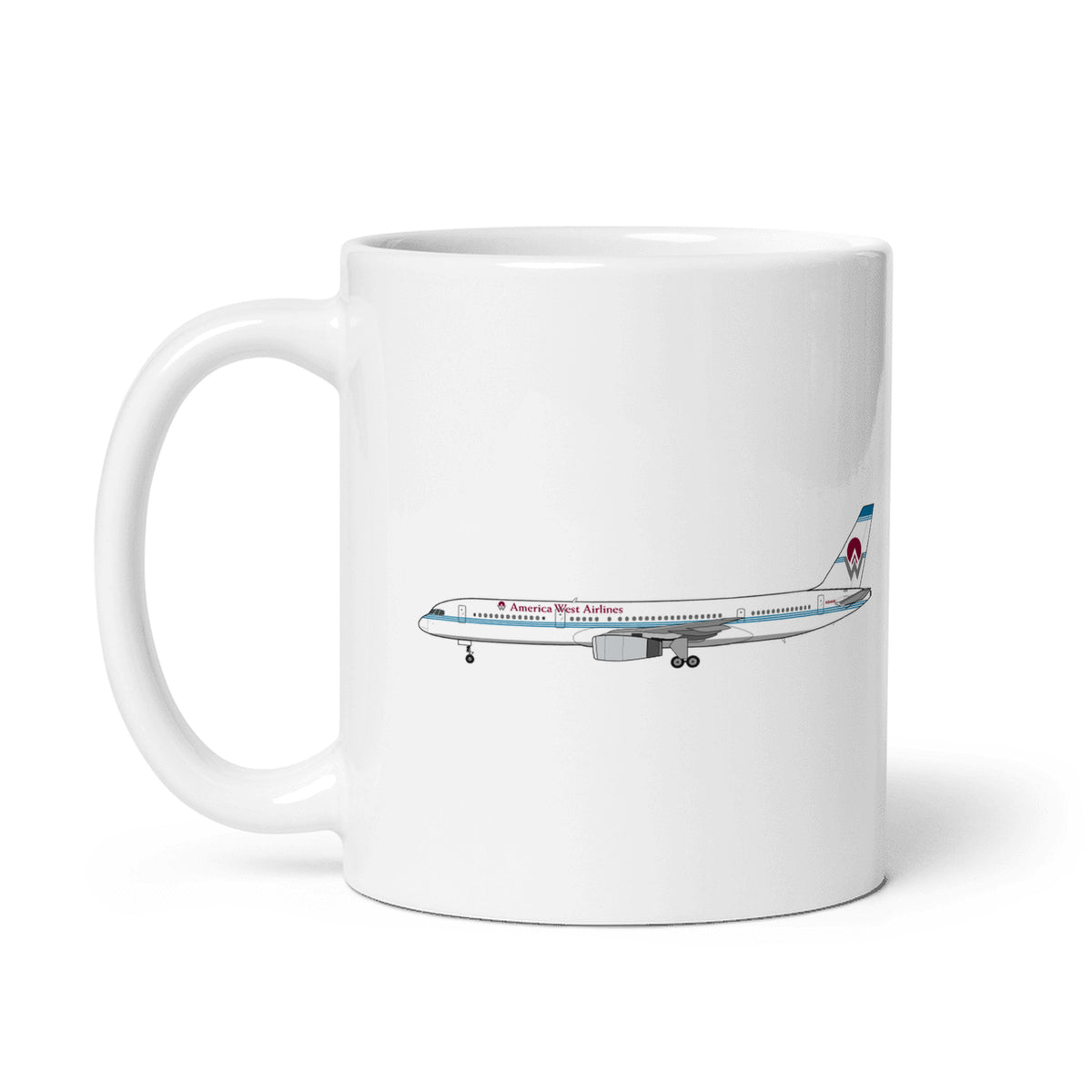 America West Airlines B757 Coffee Mug - White - 11 oz - Right