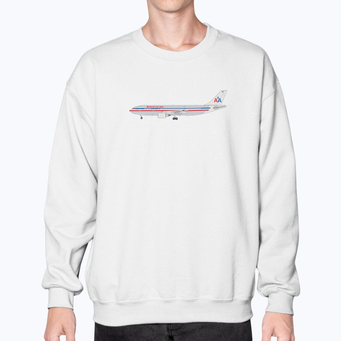 American Airlines A300 Unisex Sweatshirt - White - Model