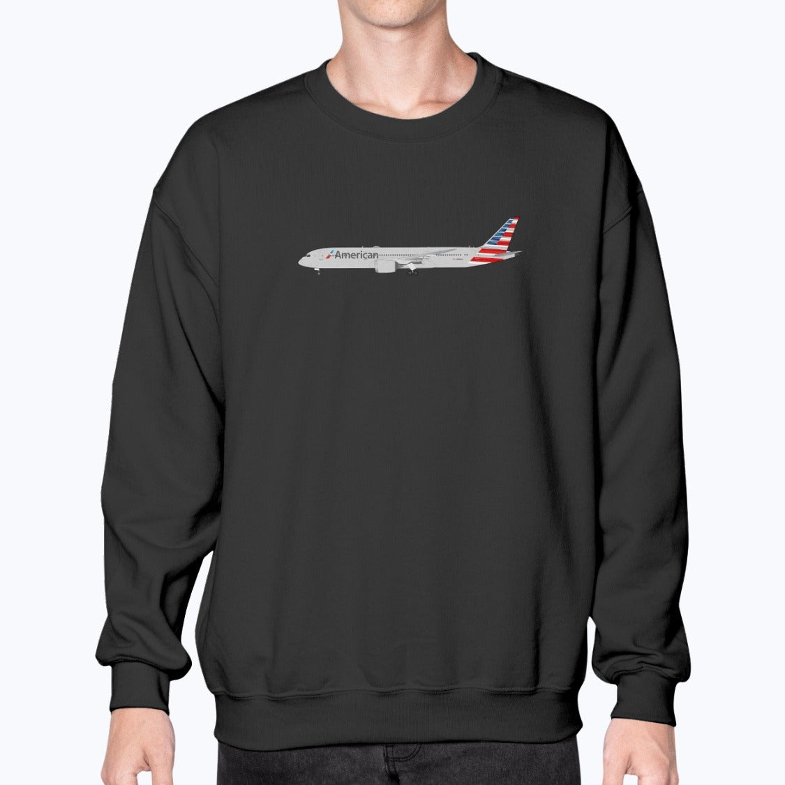 American Airlines B787 Unisex Sweatshirt - Black - Model