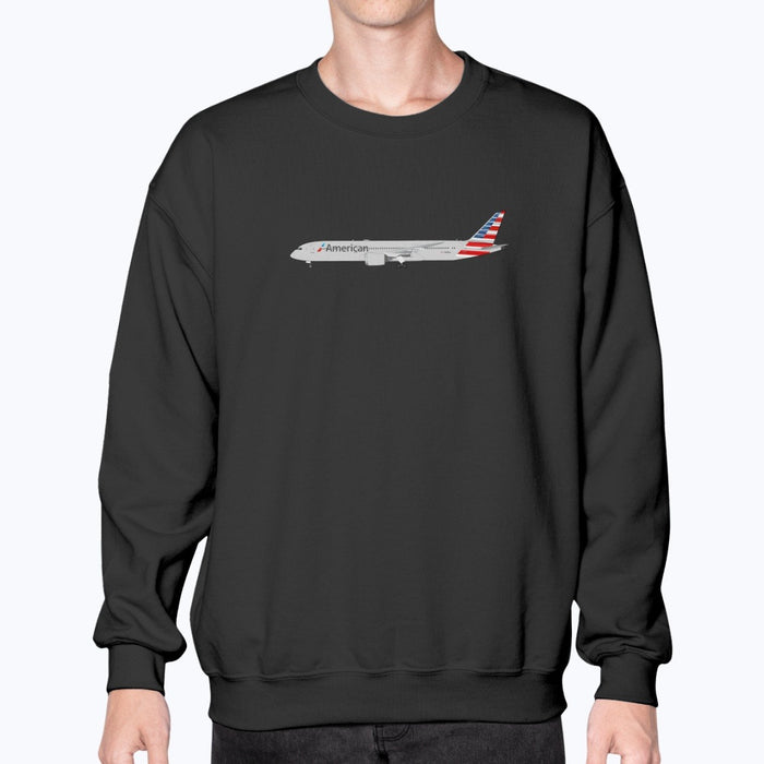 American Airlines B787 Unisex Sweatshirt - Black - Model