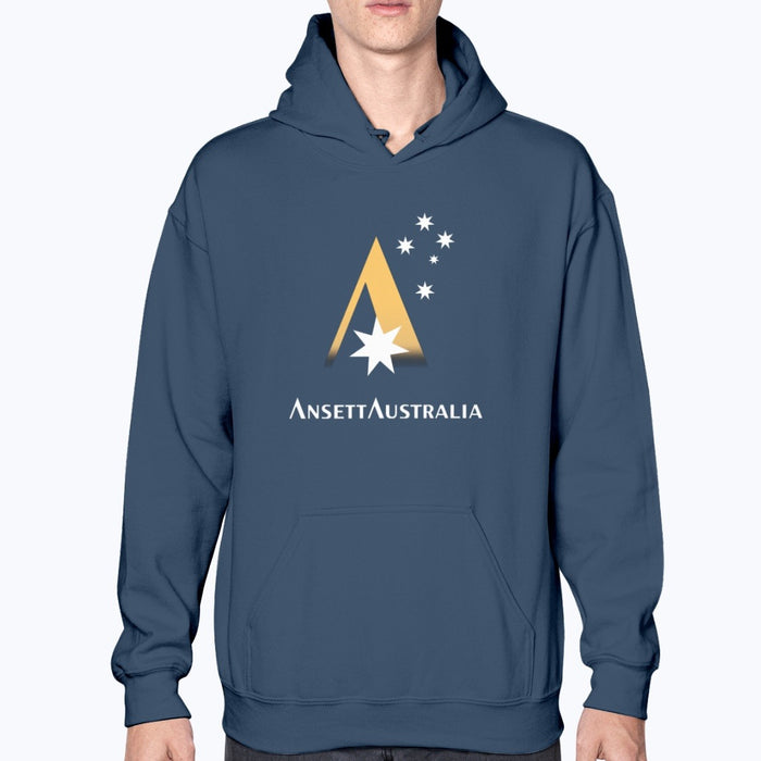 Ansett Australia Unisex Hoodie - Navy - Model