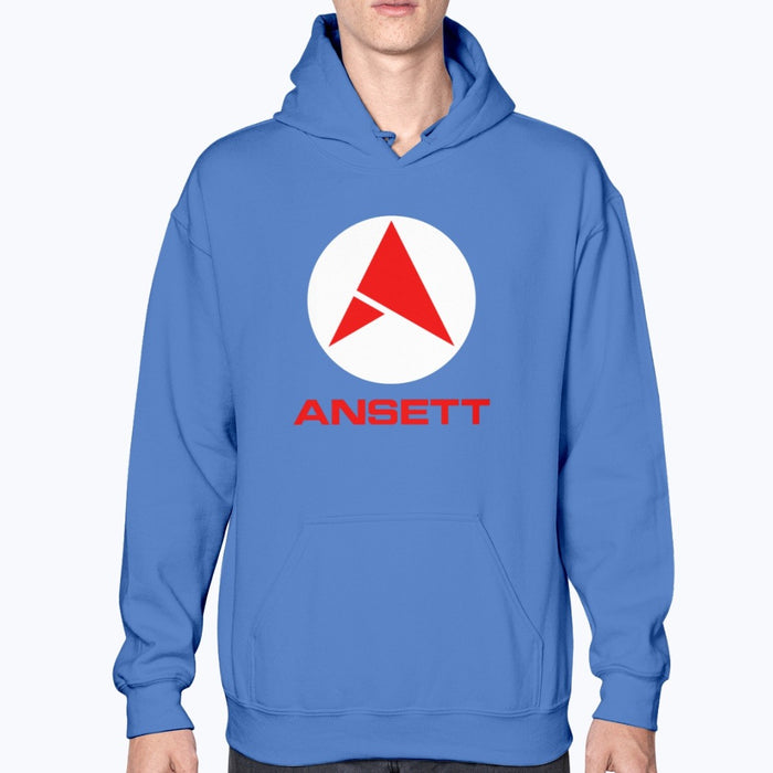 Ansett Australia Unisex Hoodie - Royal Blue - Model