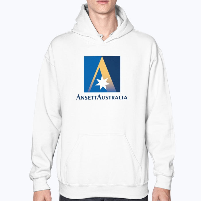 Ansett Australia Unisex Hoodie - White - Model