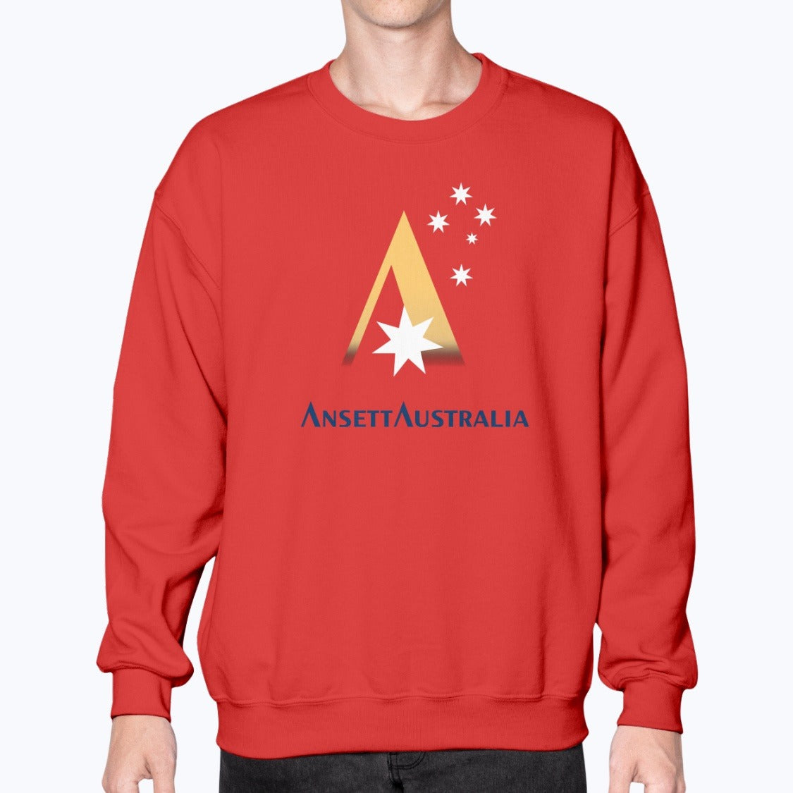 Ansett Australia Unisex Sweatshirt - Red - Model